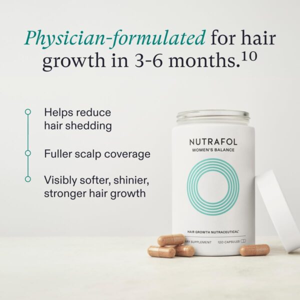 Nutrafol Women's Balance Hair Growth Supplements, Ages 45 and Up, Clinically Proven for Visibly Thicker Hair and Scalp Coverage, Dermatologist Recommended - 1 Month Supply - Image 3