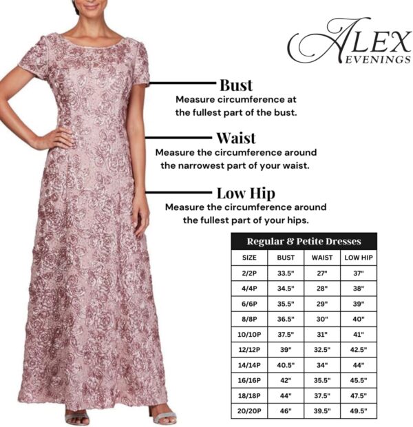 Alex Evenings Women's Tea Length Sequin Mock Dress (Petite and Regular Sizes) - Image 5