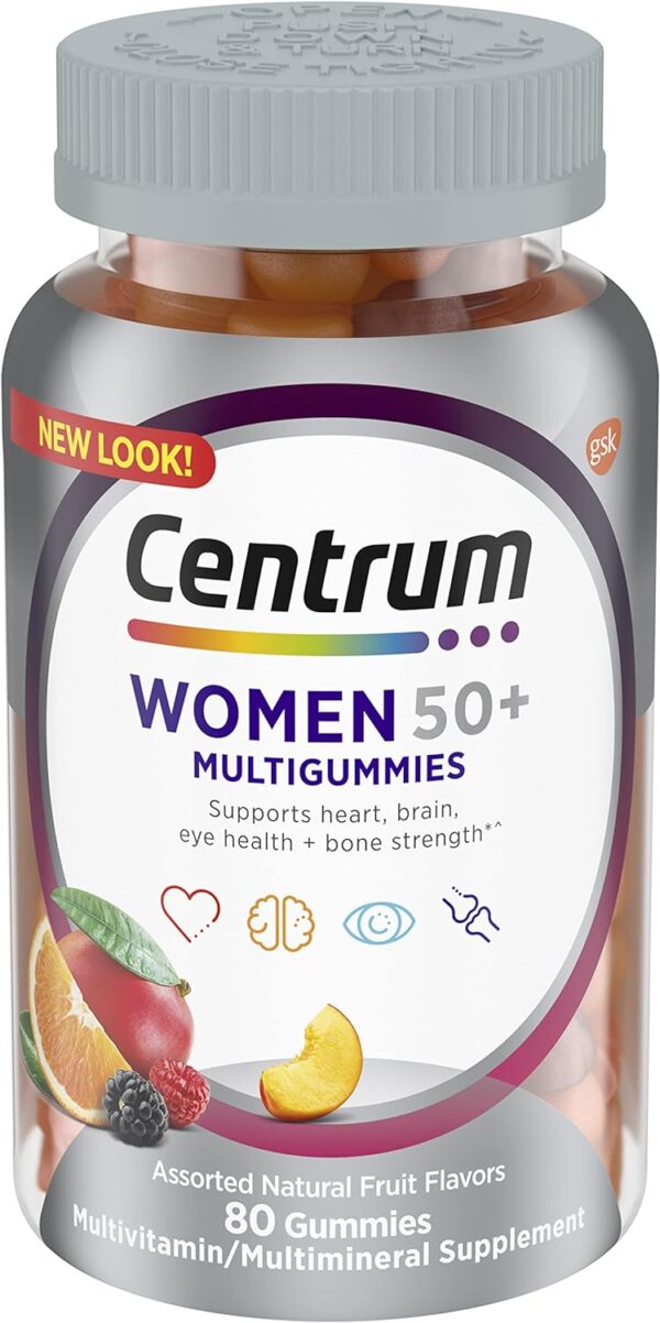 Centrum MultiGummies Gummy for Women 50 Plus, with Vitamin D3, B6 and B12, Multivitamin/Multimineral Supplement - 80 Count - Image 2