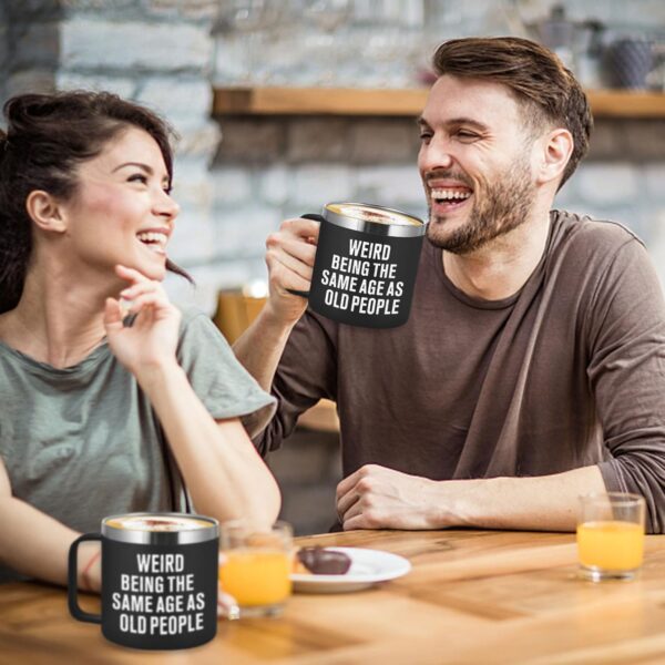 Birthday Gifts for Men Women - 14oz Coffee Tumbler Mug - Unique Funny Gift Ideas for Grandpa Dad Father Husband Him 30th 40th 50th 60th 70th 80th from Daughter Son Friends - Image 8