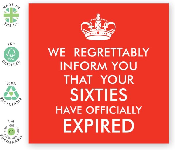 CENTRAL 23 Happy 70th Birthday Card - 'Sixties Have Expired' - Funny Birthday Cards for Women Men Age 70 - Dad Mom Grandad Nana - 70 Year Old - Comes With Fun Stickers - Image 3