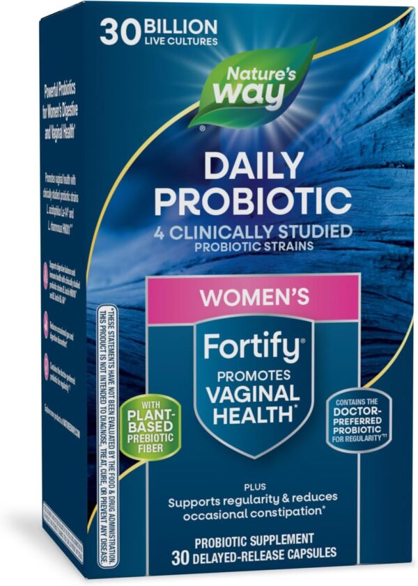 Nature's Way Fortify Probiotics for Women + Prebiotic, Digestive*, Immune*, and Vaginal Health Support*, 30 Capsules - Image 2