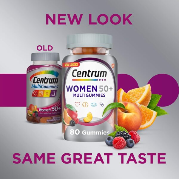 Centrum MultiGummies Gummy for Women 50 Plus, with Vitamin D3, B6 and B12, Multivitamin/Multimineral Supplement - 80 Count - Image 6