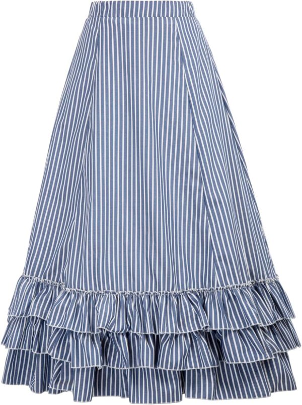 Belle Poque Women's Vintage Stripes Gothic Victorian Skirt Renaissance Style Falda - Image 3