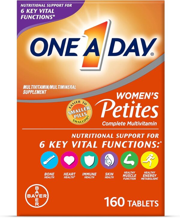 One A Day Women’s Petites Multivitamin,Supplement with Vitamin A, C, D, E and Zinc for Immune Health Support, B Vitamins, Biotin, Folate (as folic acid) & more,Tablet, 160 count - Image 2