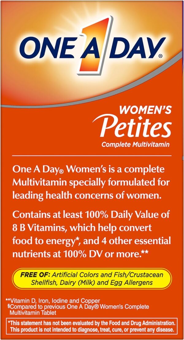 One A Day Women’s Petites Multivitamin,Supplement with Vitamin A, C, D, E and Zinc for Immune Health Support, B Vitamins, Biotin, Folate (as folic acid) & more,Tablet, 160 count - Image 5