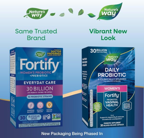 Nature's Way Fortify Probiotics for Women + Prebiotic, Digestive*, Immune*, and Vaginal Health Support*, 30 Capsules - Image 3