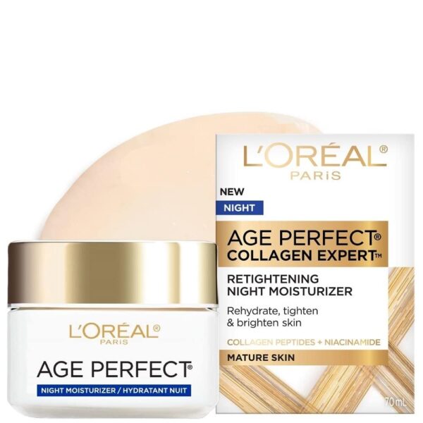 L'Oreal Paris Skin Care Age Perfect Night Cream, Anti-Aging Face Moisturizer With Soy Seed Proteins, 2.5 Oz - Image 2