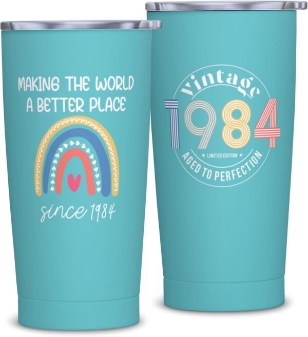 40th Birthday Gifts for Women, 1984 Birthday Gifts Women, 40 Years Old Birthday Gifts for Women, Birthday Gifts for Women Turning 40, 40th Birthday Gifts for Her 20oz Tumbler - Image 2