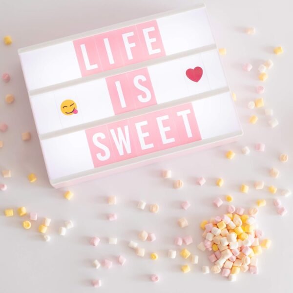 Pink Cinema Light Box with 400 Letters & Emojis & 2 Markers - BONNYCO | Led Light Box Home Office & Room Decor | Light Up Sign Letters Board Gifts for Women & Girls Christmas & Birthdays | Pink Decor - Image 3