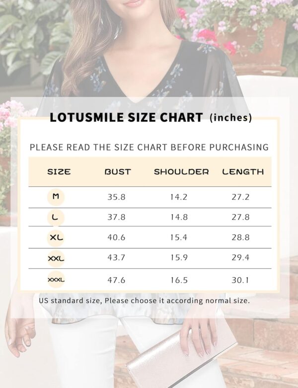 Lotusmile Women's Loose Flouncing Flutter Sleeve Double-Layered Shirt Chiffon Elegant Dressy Blouse Work Tops - Image 7