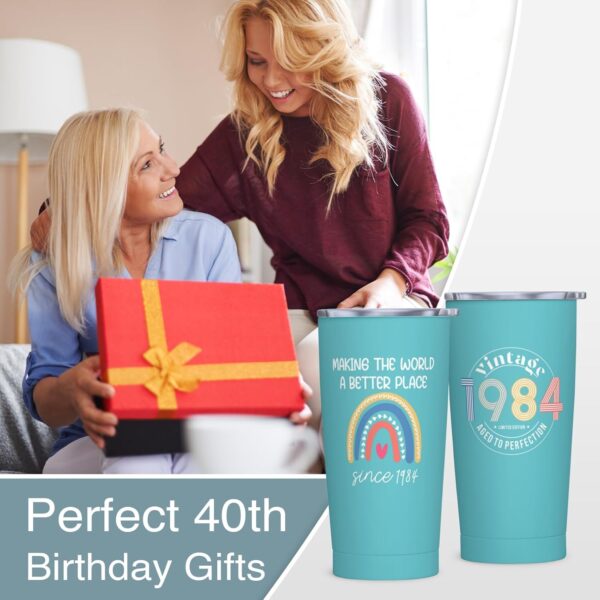 40th Birthday Gifts for Women, 1984 Birthday Gifts Women, 40 Years Old Birthday Gifts for Women, Birthday Gifts for Women Turning 40, 40th Birthday Gifts for Her 20oz Tumbler - Image 5