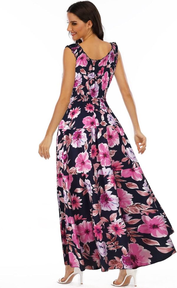 OSTOO Women's 2024 Summer Boho Floral Print Tiered Casual Flowy Long Maxi Dress - Image 3