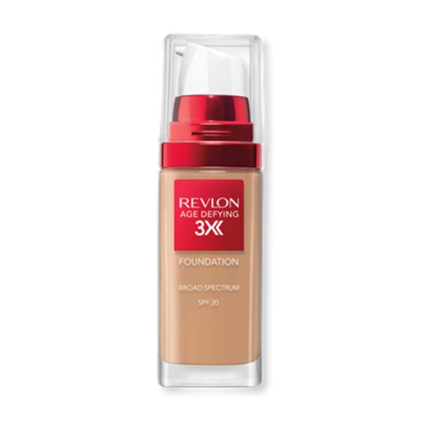 Revlon Liquid Foundation, Age Defying 3XFace Makeup, Anti-Aging and Firming Formula, SPF 30, Longwear Medium Buildable Coverage with Natural Finish, 035 Natural Beige, 1 Fl Oz - Image 2