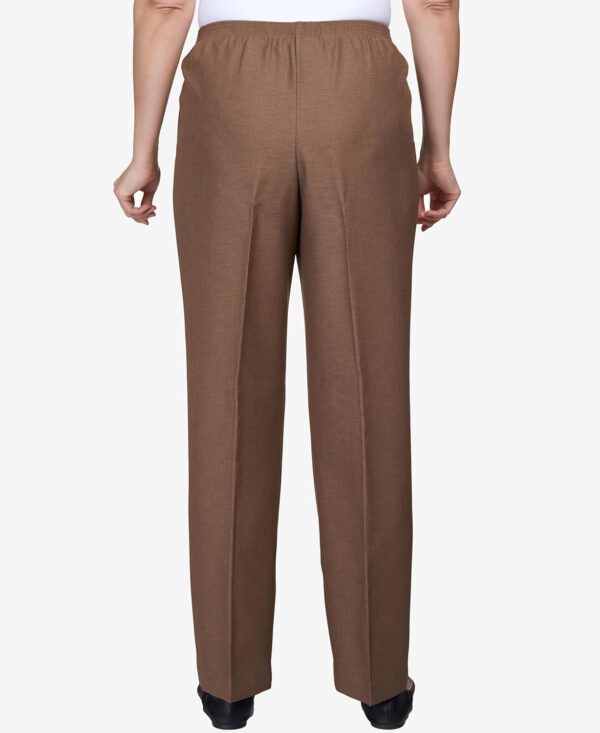 Alfred Dunner Womens Petite Classic Signature Fit Textured Trousers with All-around Elastic Waistband - Image 7