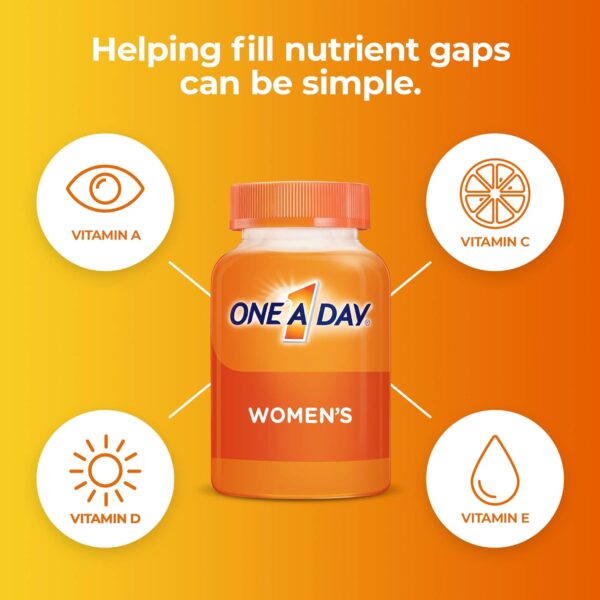 One A Day Women’s Multivitamin Gummies, Supplement with Vitamin A, C, D, E and Zinc for Immune Health Support*, Calcium & more, 80 count - Image 5