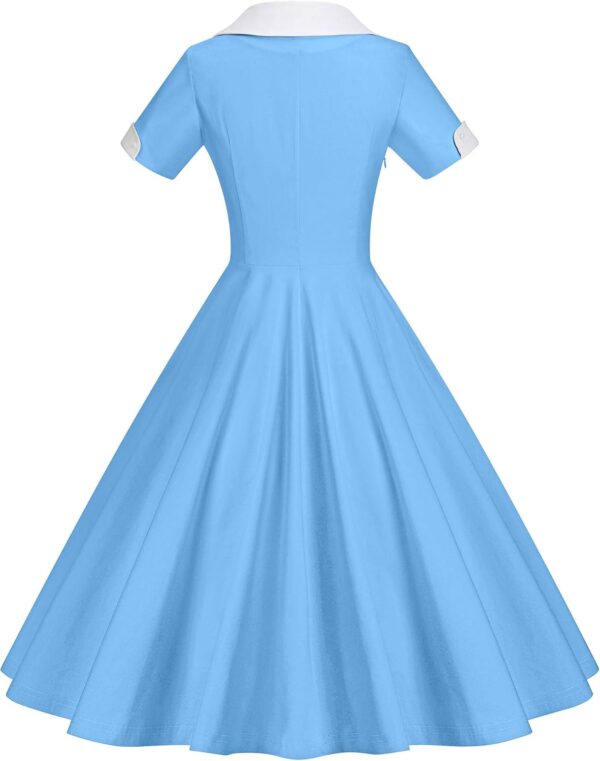 GownTown Womens 1950s Cape Collar Vintage Swing Stretchy Dresses - Image 3