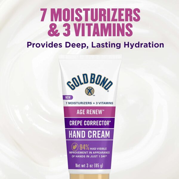 Gold Bond Age Renew Crepe Corrector Hand Cream, Replenishing & Smoothing Formula, 3 oz. - Image 6