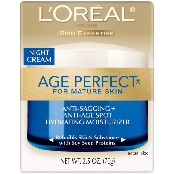 L'Oreal Paris Skin Care Age Perfect Night Cream, Anti-Aging Face Moisturizer With Soy Seed Proteins, 2.5 Oz - Image 3