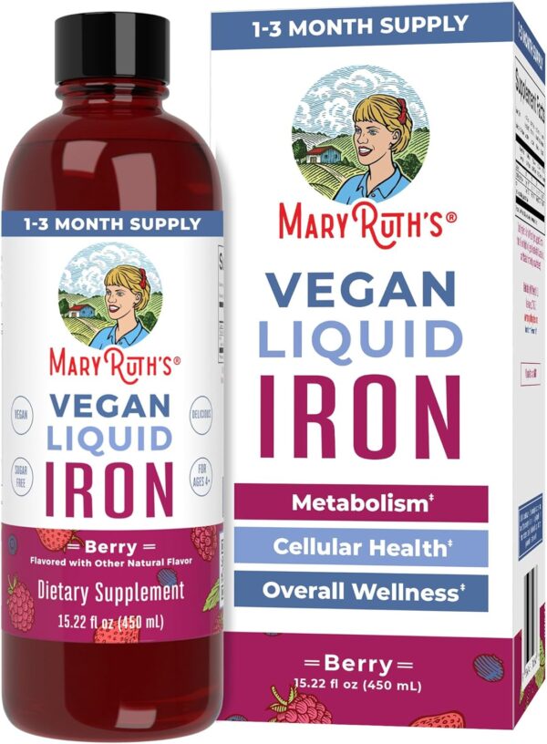 MaryRuth Organics Iron Supplement for Women Men & Kids, Liquid Iron Supplement for Women Men & Kids, Iron for Healthy Blood & Oxygen, Ages 4 & Up, Sugar Free, Vegan, Non-GMO, Gluten Free, 15.22 Fl Oz - Image 2