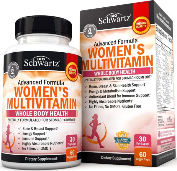 Multivitamin for Women with Vitamin D3 - Multivitamins for Bone Breast Skin Joint Energy - Vitamins for Immunity Support - Immune System Boost Natural Immune Defense - Joint Support Supplement - 60Ct - Image 2