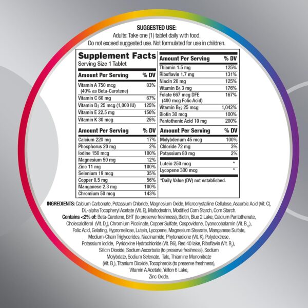 Centrum Silver Multivitamin for Adults 50+, Gluten Free, Non-GMO, Supports Memory and Cognition - Image 11