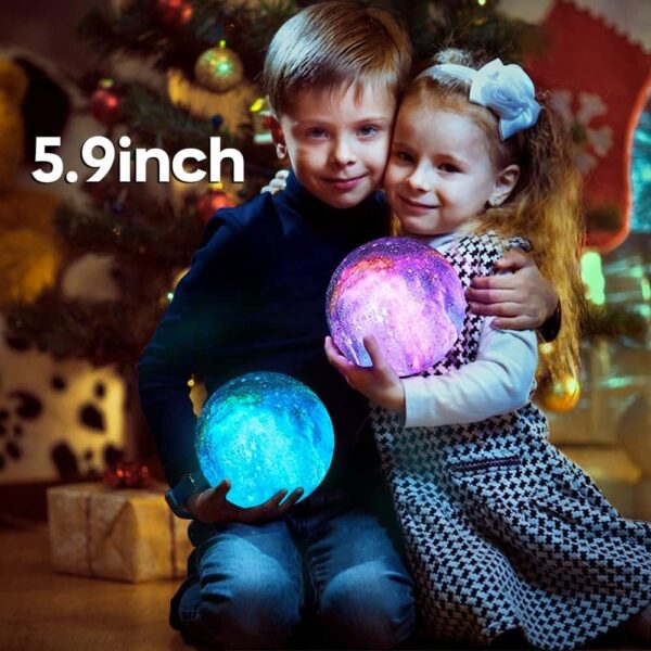 BRIGHTWORLD Moon Lamp Galaxy Lamp 5.9 inch 16 Colors LED 3D Moon Light, Remote & Touch Control Moon Night Light Gifts for Girls Boys Kids Women Birthday - Image 6