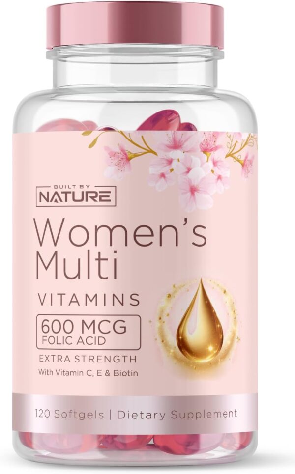 Built by Nature Vitamins for Women – Women's Complete Daily Multivitamin Supplement with A, B, C, D, E, Iron, Calcium, Magnesium and Multi Minerals – Wellness & Immune Health Support - 120 Softgels - Image 2