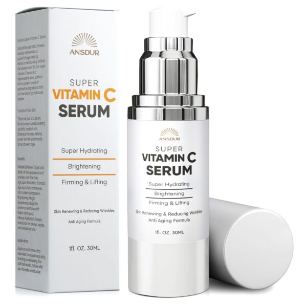 ANSDUR Super Vitamin C Serum for Women Over 70: Vitamin C Face Serum, Niacinamide, Bakuchiol, Hyaluronic Acid, Hydrating, Lifting, Reduces Aging Spots and Wrinkles - Korean Skin Care, 1 fl oz - Image 2