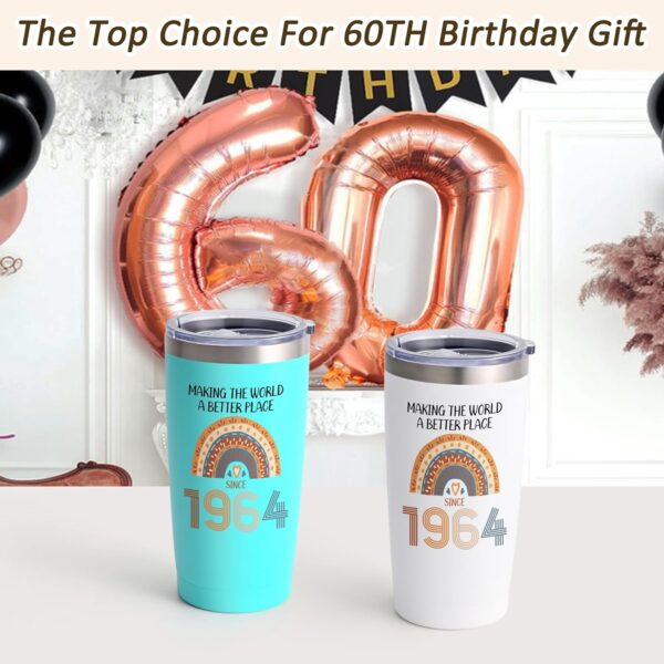 LiqCool 60th Birthday Gifts for Women, Unique Since 1964 Birthday Gifts for 60 Year Old Women Tumbler 20oz, Cool 60 Birthday Gifts Ideas for Grandma Mom Wife Friends (Mint) - Image 3