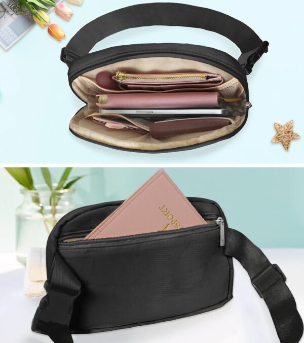 COSHAYSOO Black Belt Bag Fanny Pack Crossbody Purse Initial Letter Birthday Christmas Gifts for Mom Mother Teacher College Teen Girls Age 8 9 10 11 12 13 14 15 16 17 18 19 20 21st Year Old Stuff A - Image 4