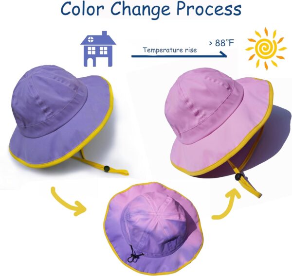 Sun Hat for Kids, Sun protection, Color Changes for fun, soft and adjustable, for baby Girls and Boys, unisex - Image 3