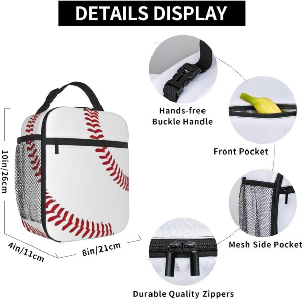 Personalized Baseball Sports Lunch Box Reusable Insulation Lunch Bag Ice Packs Containers Tote Handbag For Women Men Teens Girls - Image 7