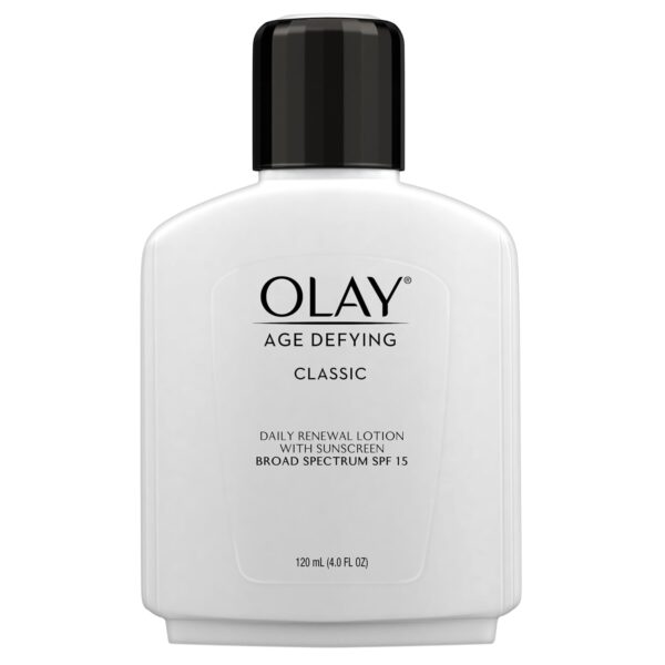 Face Moisturizer by Olay, Age Defying Classic Daily Renewal Lotion, With Sunscreen, Classic,4 oz - Image 2