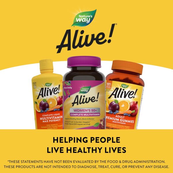 Nature's Way Alive! Women's 50+ Complete Multivitamin, Supports Healthy Heart, Brain, Bones*, B-Vitamins, Gluten Free, 130 Tablets (Packaging May Vary) - Image 8