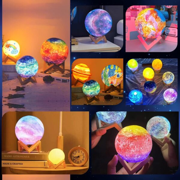 Minleway 16 Colors Rechargeable Paint Your Own Moon Lamp Kit, DIY Night Light Arts & Crafts Kit Gift for Kids, Women,Teen Girls Boy Birthday Ages 5 6 7 8 9 10 11 12 Christmas Gifts Home Décor - Image 9