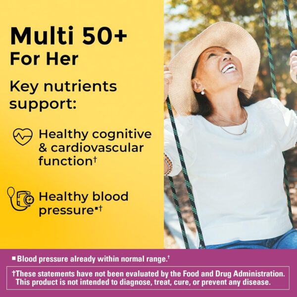 Nature Made Multivitamin For Her 50+ with No Iron, Womens Multivitamin for Daily Nutritional Support, Multivitamin for Women, 90 Tablets, 90 Day Supply - Image 3