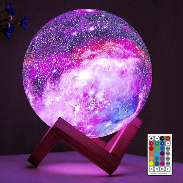 BRIGHTWORLD Moon Lamp Galaxy Lamp 5.9 inch 16 Colors LED 3D Moon Light, Remote & Touch Control Moon Night Light Gifts for Girls Boys Kids Women Birthday - Image 2