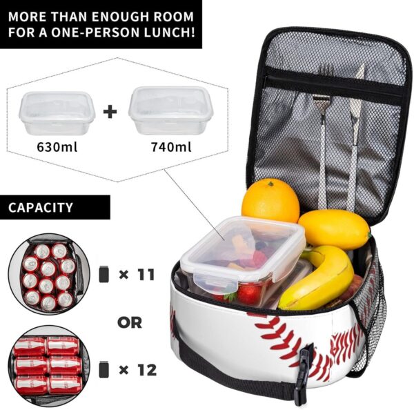 Personalized Baseball Sports Lunch Box Reusable Insulation Lunch Bag Ice Packs Containers Tote Handbag For Women Men Teens Girls - Image 5