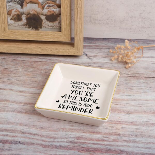 JoycuFF Inspirational Gifts for Women Ring Dish Birthday Gifts for Women Unique, Best Friends Gifts For Women Her Mom Sister Coworker Christmas You're Awesome Gifts - Image 7