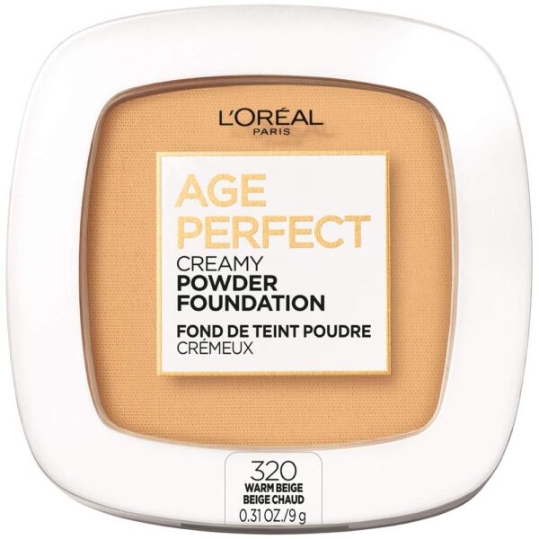 L'Oreal Paris Age Perfect Creamy Powder Foundation Compact, 320 Warm Beige, 0.31 Ounce - Image 2