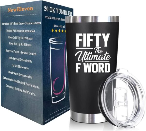 NewEleven 50th Birthday Gifts For Men Women - 1974 50th Birthday Decorations For Men Women - Gifts For Women Turning 50-50 Year Old Gifts For Men, Women, Mom, Dad, Wife, Husband - 20 Oz Tumbler - Image 3