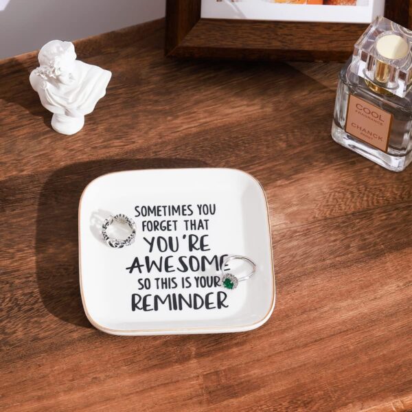 PUDDING CABIN Inspirational Gifts for Women Ring Dish You're Awesome So This is Your Remind Birthday Gifts for Women Unique, Friends Gifts For Women Her Mom Sister Coworker Christmas Gifts - Image 7