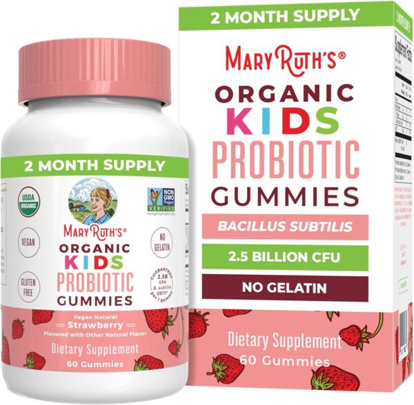 Kids Probiotics for Digestive Health | USDA Organic Probiotic Gummies | 2 Month Supply | Probiotics for Kids | Immune Support | Gut Health Supplement | Vegan | Non-GMO | Gluten Free | 60 Count - Image 2