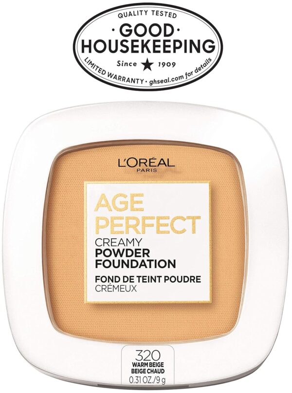 L'Oreal Paris Age Perfect Creamy Powder Foundation Compact, 320 Warm Beige, 0.31 Ounce - Image 10