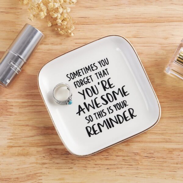 PUDDING CABIN Inspirational Gifts for Women Ring Dish You're Awesome So This is Your Remind Birthday Gifts for Women Unique, Friends Gifts For Women Her Mom Sister Coworker Christmas Gifts - Image 3