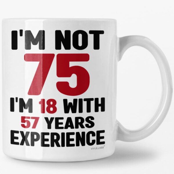 75th Birthday Coffee Mug - 75th Birthday Gifts for Men and Women - Vintage 1949, Best Gifts for Her, Him, Mom, Dad, Grandma, Grandpa - 75 Year Old Man or Woman, 75th Bday Presents Ideas 11oz Cup - Image 2