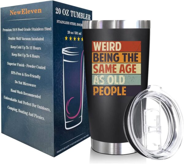 NewEleven Gifts For Men, Women - Funny Gag Gifts Ideas For Dad, Mom, Grandpa, Grandma, Husband, Wife, Uncle, Him - 40th 50th 60th 70th 80th Birthday Gifts For Men Women – 20 Oz Tumbler - Image 3