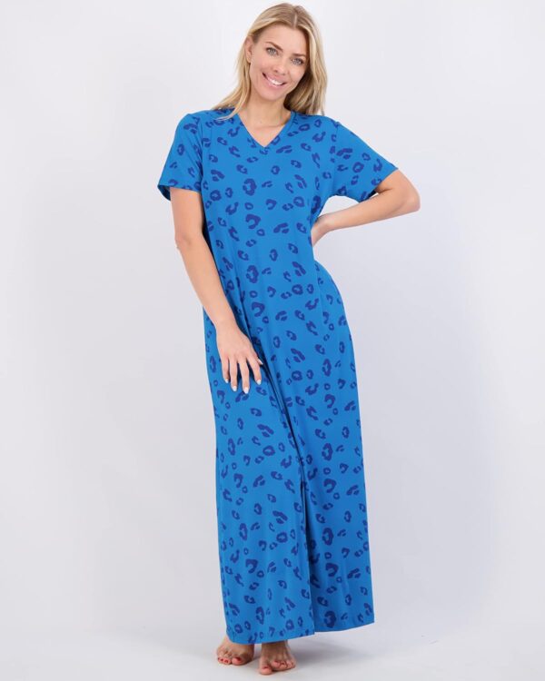 Real Essentials 3 Pack: Women's Soft Maxi Long Nightshirt Short Sleeve Soft Nightgown Sleep Dress (Available in Plus Size) - Image 3