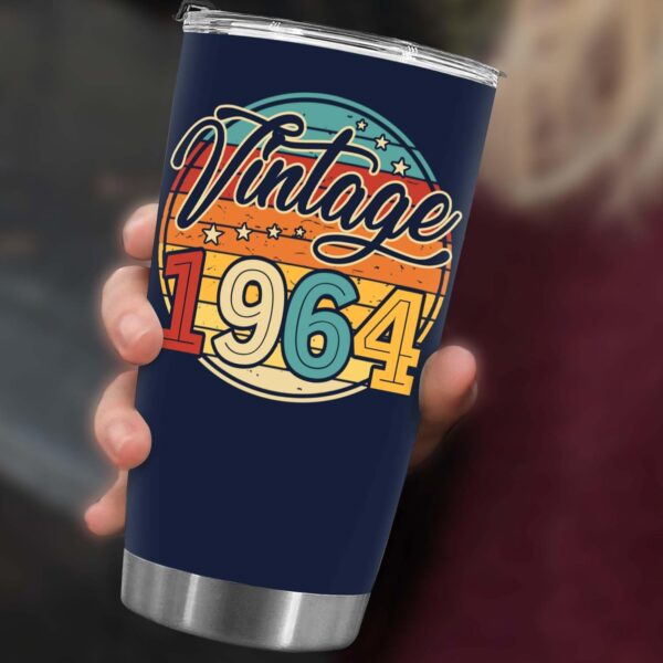 60th Birthday Gifts For Men Women - 1964 Birthday Gifts For Men Women - 60th Tumbler - Gifts For Men Women Turning 60-60 Year Old Gifts For Man, Woman, Mom, Dad, Wife, Husband Tumbler 20OZ - Image 5